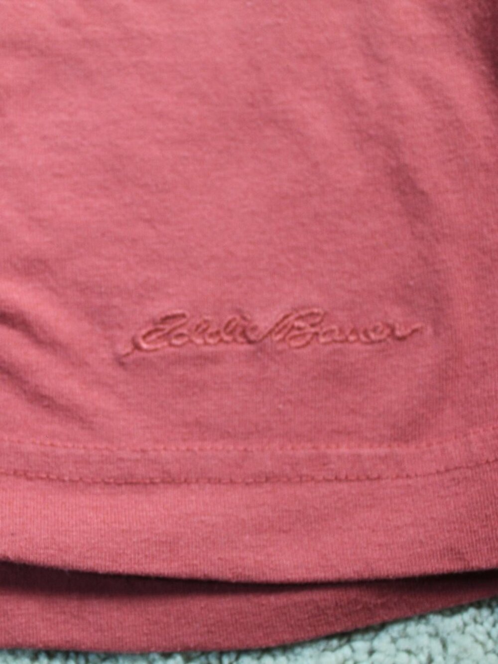 Set of 2 Eddie Bauer Size XXL Salmon Colored Cotton Blend SS Crew Neck T-Shirts - Picture 7 of 8
